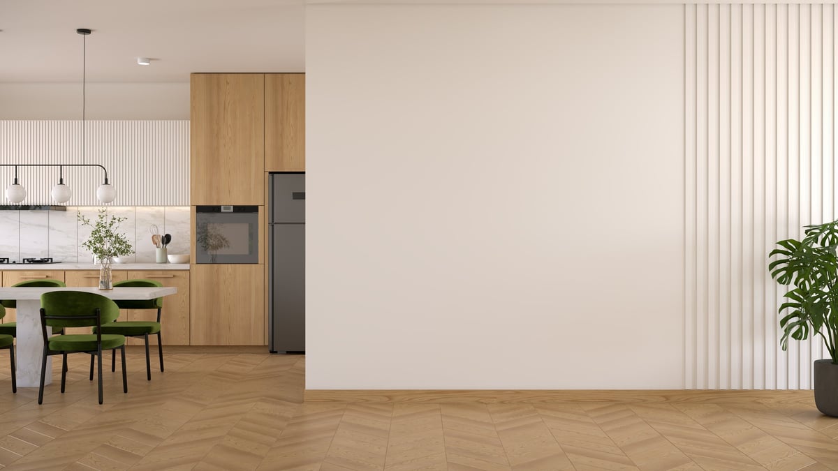 Luxury modern kitchen with stainless steel appliances, marble countertops, and elegant lighting